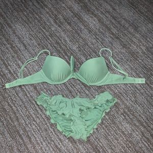 green hollister bikini